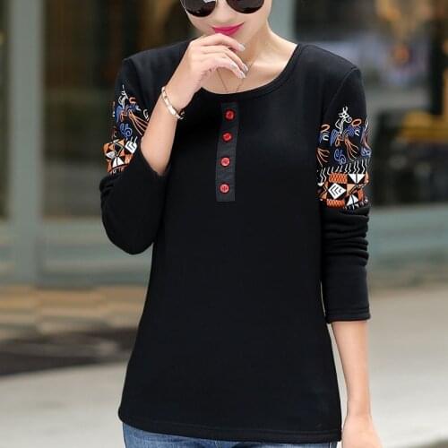 Autumn and winter was the new style of the wind long-sleeved plus fat large yards laden velvet t-shirt bottoming shirt winter