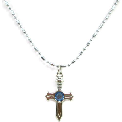 Bsarai Fairy Tail Unisex Grey Zinc Alloy Cosplay Cross Necklace