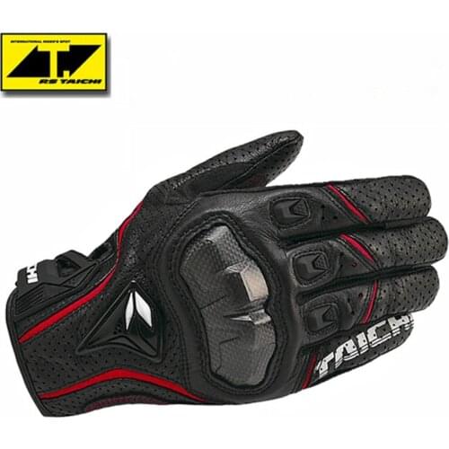 TAICHI RST390 motorcycle carbon fiber leather perforated gloves off-road motorcycle racing riding breathable protective gloves