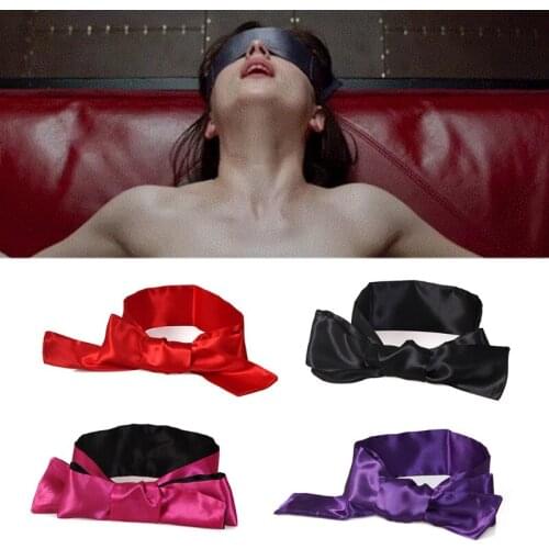 Silky Satin Eye Mask Blindfold Roleplay BDSM Handcuffs Bondage Adult Sex Toys