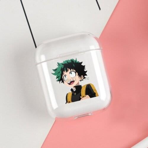 Cute Izuku Midoriya Cases For Apple AirPods 1 2 Case Clear Wireless Bluetooth Earphone Case Protective Shell