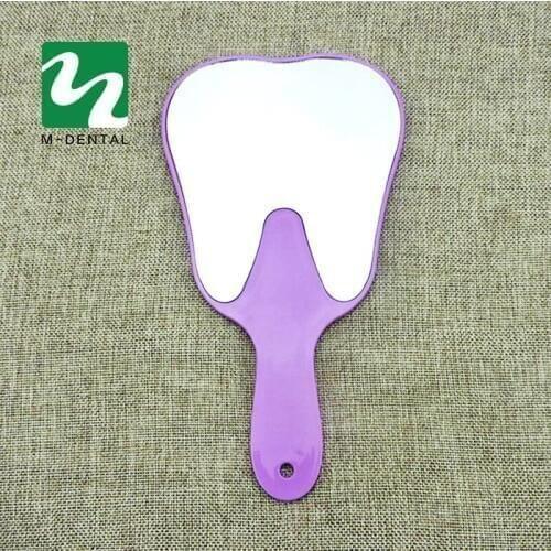 1 PC Tooth Shaped Handle Dental Mirror Tool For Dentist/Patient Free shipping