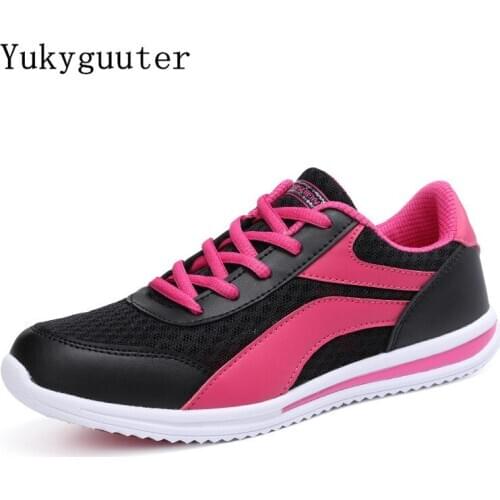 Women Sneakers Running Shoes Outdoor Sport Breathable Mesh Fashion Boots Summer Female Walking Jogging Lace Up Flat Light Weight