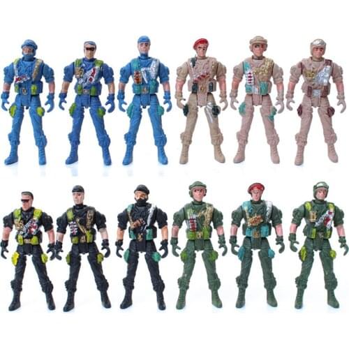 1pcs Military Playset Special Force Action Figures Kids Toys Plastic Toy 9cm Soldier Men