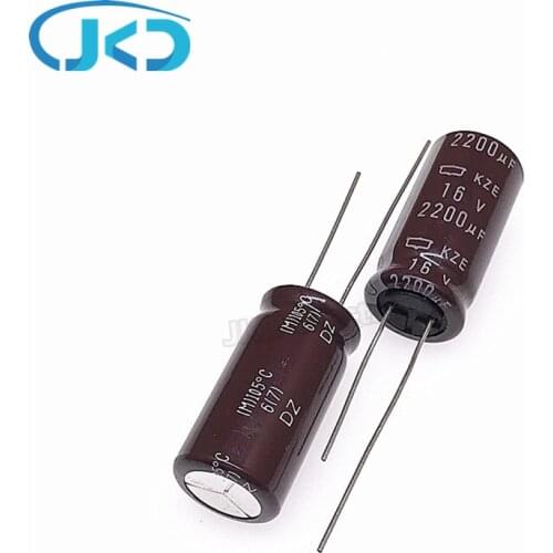 10pcs/lot 2200uF 16V NIPPON NCC KZE Series 12.5*25mm Low Impedance Long Life 16V2200uF Aluminum Electrolytic Capacitor