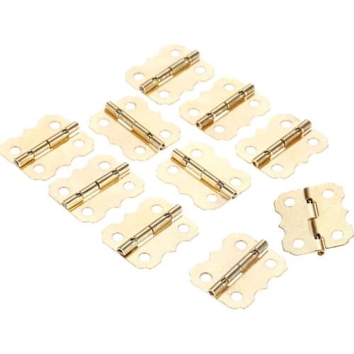10Pcs Metal Furniture Decorative Hinges 4 Holes Golden Butterfly Cabinet Door Wardrobe Hinges 25*20mm