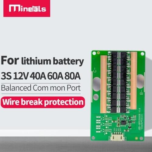 3s bms balance 12V 40A 60A 80A 12V Li-ion Lithium battery protection plate 11.1V 12.6V 18650 Li-Ion Lithium Battery Protection