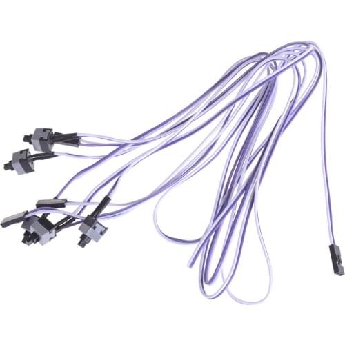 Switch On/Off/Reset Button Computer Motherboard Power Cable Replacement Power Momentary Push Button Switch Connector Cable 5pcs