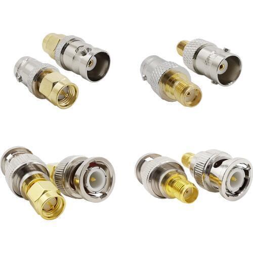 8 Pieces SMA to BNC Kits RF Coaxial Adapter SMA Male Female to BNC Male Female Coax Connector