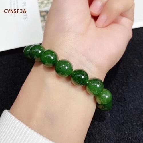 CYNSFJA New Real Rare Certified Natural Chinese Hetian Jade Nephrite Lucky Amulets Jade Bracelets High Quality Best Gifts