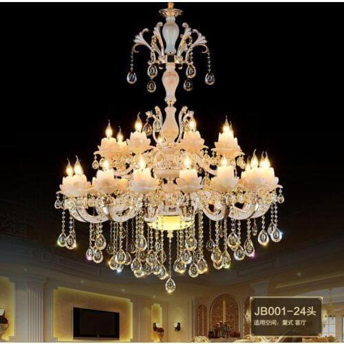 Big Hotel Lobby Villa Living Room Crystal Lamp Chandelier Penthouse light Lamps Antique ceramics Chandeliers industrial lighting