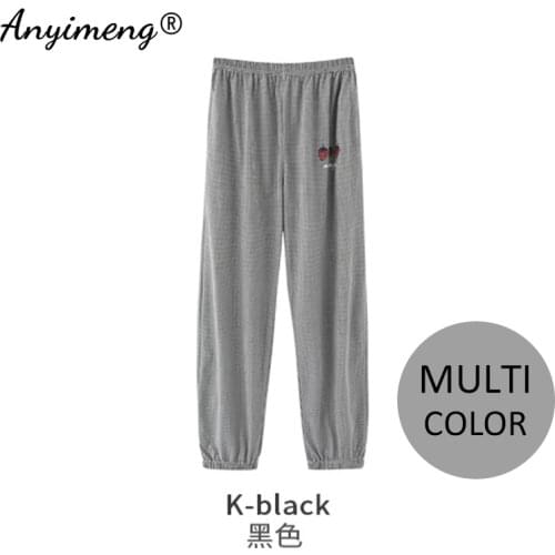 Womens Plus Size Pants 4XL Multi Color Pajamas Pants Soft Cotton Ladies Trousers Elastic Waist Tie-ankle Pant Girls Sleep Bottom