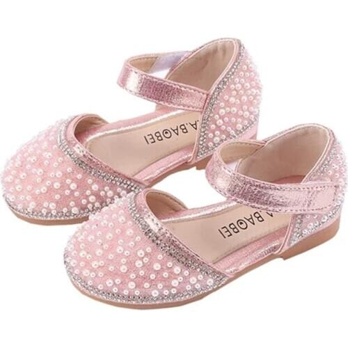 Silver Pink Black baby girl shoes Kids sandals children Rhinestone Princess shoes girls Single Shoes For wedding and party 1-15T