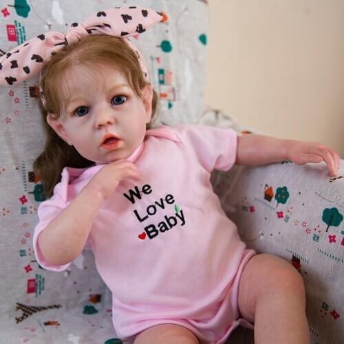 Hoomai New Liam Silicone Dolls 20 Inch Lifelike Newborn Toddler Dolls Toy Kids Playmate Birthday Gift