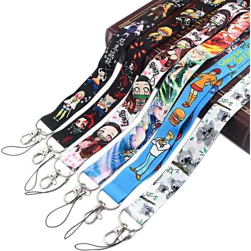 JY227 Anime Demon Slayer Koala Lanyards for Neck Strap lanyard card ID Holder Keychain Badge Holder DIY Hang Rope Key Rings