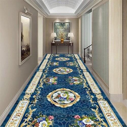 Nordic Style Carpet for Living Room Floral Print Corridor Rug Mat Parlor Floor Area Rugs for Kitchen Anti-skid Rug for Bedroom