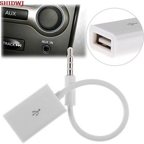 HOT Male to Female Economic Male AUX Audio Plug JacK USB 2.0 Female Converter Cable Cord Car MP3