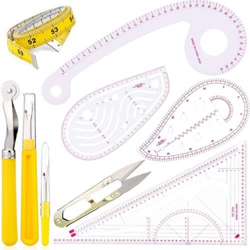 LMDZ Multi-function Sewing Tool Clothing Garment ​Sample French Curve Ruler Cutting Rulers Yardstick Measure Sewing Ruler Set