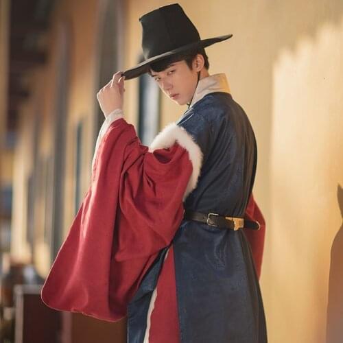 Men Traditional Chinese Style Hanfu Taoist Gown Ming Dynasty Retro Oriental Clothing Hanbok Korean Robes Ancient Cosplay Costume