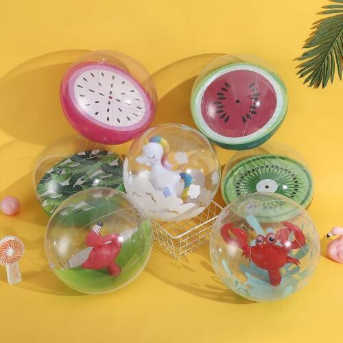 Inflatable 3D beach ball Flamingo Unicorn Watermelon water toys balls seaside Water Sport Volleyball Child Swimming Pool Balloon