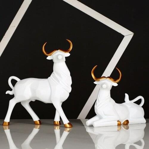 New 2021 Bull Statue Figurine Abstract Home Decoration Accessories home decor living room decor statues for decoration