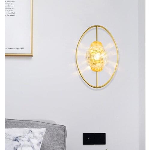New Wall Lamp Glass Ball Led Bedroom Nordic Bedside Sconce Round Lighting Restaurant Luxury Indoor Decor Gold Hall Living Light