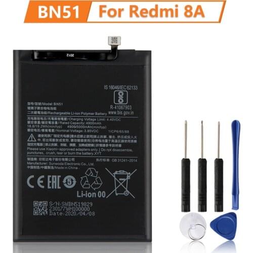 XiaoMi Original Replacement Battery BN51 For Xiaomi Redmi 8 Redmi 8A Redmi8 100% New Authentic Phone Battery 5000mAh