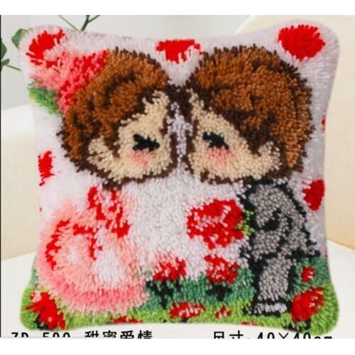 Oneroom Cartoon lovers Latch flowers bear dog Hook kits pillow cover hand craft embroidery DIY Crocheting handmade needlework