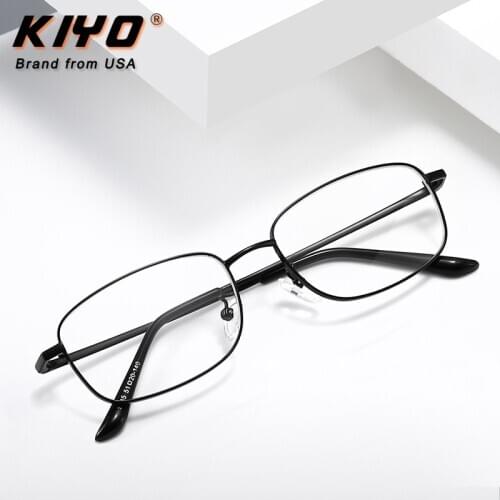 KIYO Brand 2020 New Women Men Fashion Anti Blue Light Optical Frame Metal Eyeglasses Frames Square Spectacles Glasses 9645