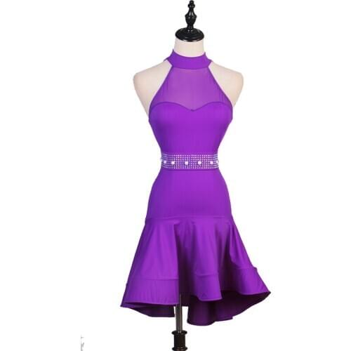 Adult/Child Latin Dance Dress Women Elegant Dress Shiny Belt Ballroom Dance Competition Costumes Rumba Tango Dancewear DQL3981
