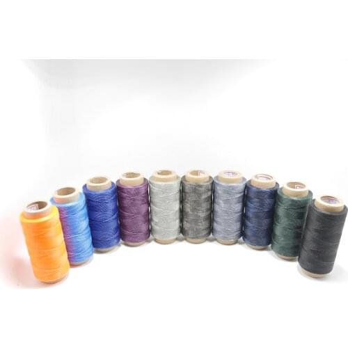 Excellent quality sew leather shoes black 33 colors 1.0mm polyester waxed coating cord braided thread 170m long