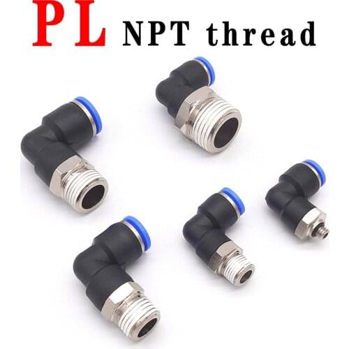 American threaded pneumatic quick connector NPT1/8 1/4 3/8 1/2 hose trachea connector PL pneumatic quick plug connector 10 12mm