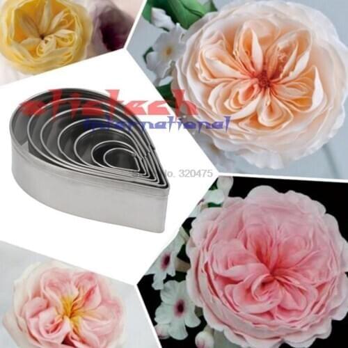 By dhl or ems 200 sets lovely Rose Petal Cookie Cake Cutters DIY Biscuit Pastry Kitchen Baking Mold Fondant Party Wedding Decor