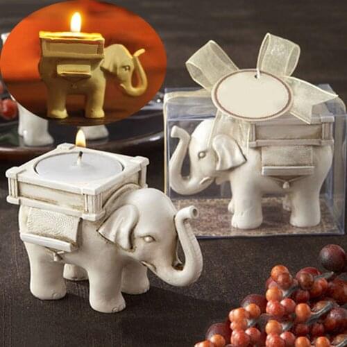 Retro Elephant Candle Holders Tealight Candle Holder Carved Stand Resin Candlestick Holder Candle Home Ornament Decor Crafts