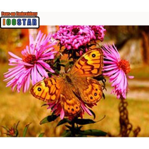 Full Square Diamond embroidery Cross stitch flowers Full Round Diamond mosaic butterfly DIY Diamond painting chrysanthemum