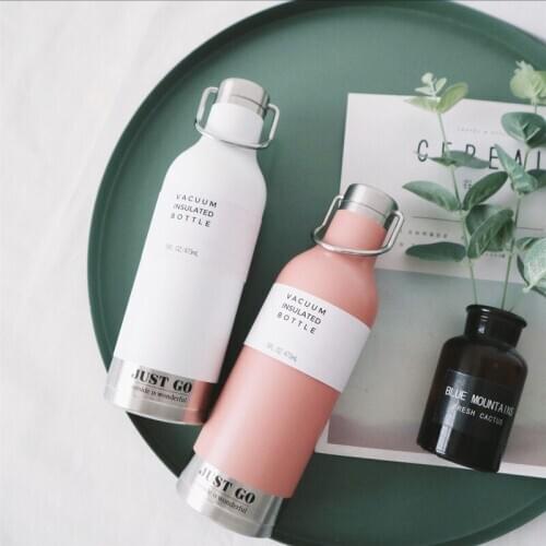 500ml Sport Water Bottle Portable Stainless Steel Vacuum Flask Tumbler Leak Proof Double Wall Insulated Thermos Bottle