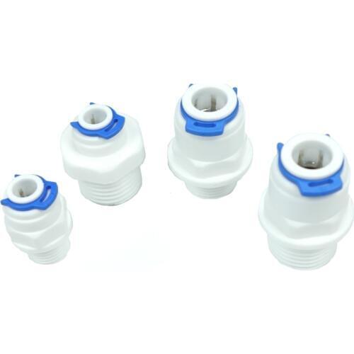 RO Water Straight Fitting Plastic Quick Connector System Water Purifies 1/4 3/8 OD Hose 1/8" 1/4" 1/2" 3/8" BSP Male Thread