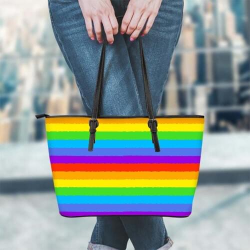 FORUDESIGNS Luxury Handbags Women Messenger Bags Pride Lgbt Friends Rainbow Flag Pattern Fashion Ladies Crossbody Shoulder Bags