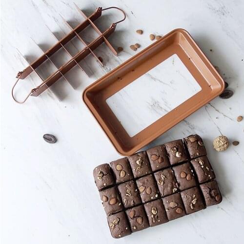 Removable Botton Brownie Baking Pan Professional Bakeware Baking Tools Carbon Steel Chocolate Cake Mold Non-Stick Baking Tools