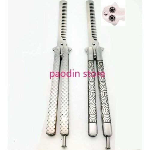 Butterfly Knife Cloud Dragon Scale Comb Trainer Knife 9CR18MOV Ball Bearing System Jilt Knife Free-swinging EDC Folding Knives