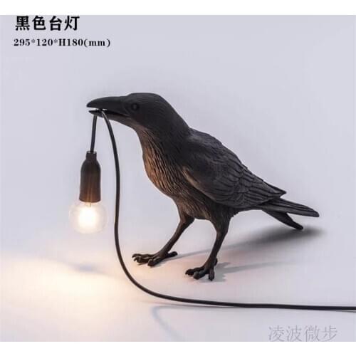 Cross border popular auspicious bird table lamp personalized creativity bedroom bedside animal modeling bird resin wall lamp