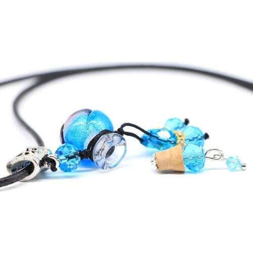 Colorful Essential oils Bottle Pendant Leather Necklaces Women Jewelry Perfumes Necklace Birthday Christmas Gift