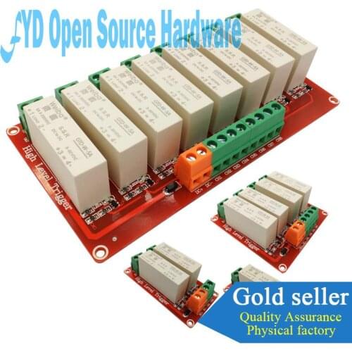 1 2 4 8-Way High Level Trigger DC Control DC Solid-State Relay Module Single-Phase Electric Relay Solid State 5A
