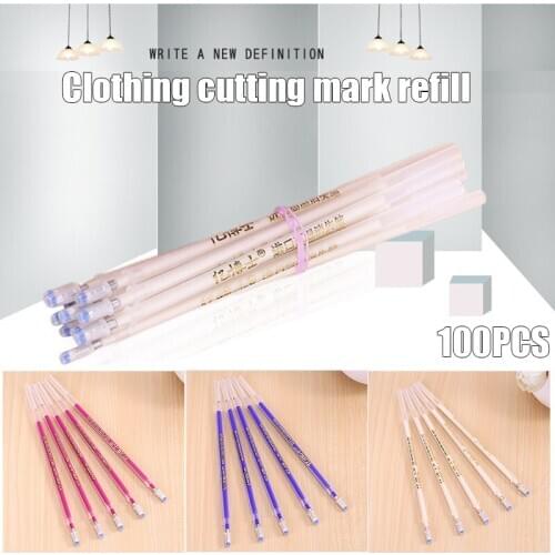 100pcs Heat Erasable Pen High Temperature Disappearing Fabric Marker Refills VDX99