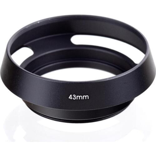 43mm Camera Lens Hood Metal Vented Screw-in Lente Protect For Canon Nikon Sony Leica Olympus Pentax