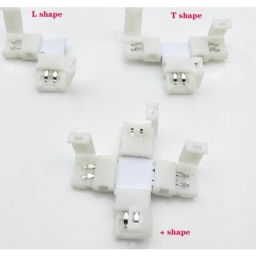 5pcs 2pin 8mmQuick Splitter corner Connector for RGB / single color LED Flexible Strip Light 5050 3528