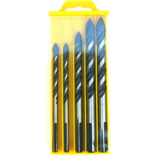 5pcs/set 6/6/8/10/12 Drills Multi-function Alloy Hand Electric Drill/Bench Drill Bathroom Cement Wall Ceramic Tile Opener Bits