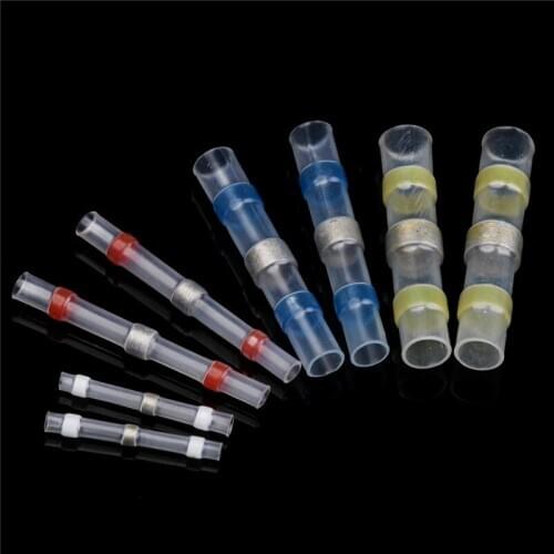 50PC Heat Shrink Butt Connector Set Waterproof Solder Seal Electrical Wire Cable Splice Soldering Sleeve Terminal Kit 26-10AWG