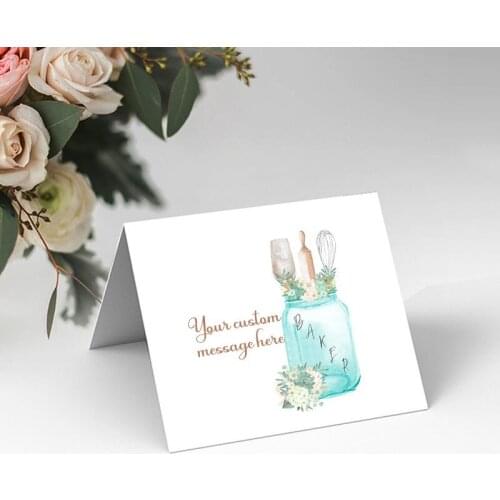 6pcs/set Custom Text Cake Bakery Dessert Shop Greeting Cards Customized Personalized Seating Place Cards for Tables Birthday