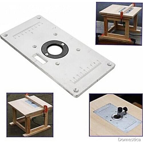 700C Aluminum Alloy Milling Machine Insert Plate With 4 Ring Screws Used For Woodworking Table 235MMx120MMx8MM Table Tools